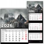 Plaka_TY Háromrészes Naptár 2026-re Függő Irodai Fali Természet Hegyek (Kalendarz Ścienny 26 Góry Mix Wzory)