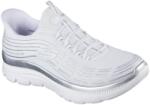 Skechers Маратонки Skechers Women's Mesh Bungee Glitter Print Slip On Trainers - White/Silver