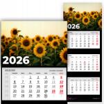 Plaka_TY Háromrészes Falinaptár 2026 Év Függő Irodai Napraforgók Mix Wz (Kalendarz Na 2026 Rok Słoneczniki Wz)