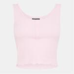 Brave Soul Womens Cropped Vest with Popper Detail - Ballerina Pink