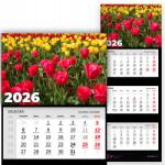  Háromrészes naptár 2026 Havi Irodai Fali Tulipán Wz (Kalendarz 2026 Kwiaty Tulipany Wz)