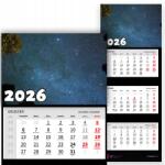  Háromrészes Naptár 2026 Irodai Űrhajós Stílus Csillagok Kozmosz Minták (KALENDARZ ASTRONAUTA STYL GWIAZDY KOSMOS WZ)