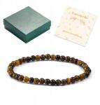  Női karkötő természetes kőből 4mm Univerzális 19cm Tigrisszem (TEL00003)