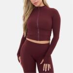 I Saw It First Горнище с цип I Saw It First Zip Thru Long Sleeve Top - Burgundy