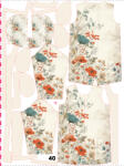 Takoy Panou cu croială 40 pentru geacă softshell damă peisaj floral vintage