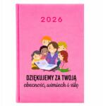 FunnyCase Naptár Rózsaszín A5 2026 Pedagógusnapi Ajándék Jelenlétért és Mosolyért (Kalendarz Różowy Za Obecność I Uśmiech)