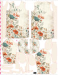 Takoy Panou cu croială 36 pentru geacă softshell damă peisaj floral vintage