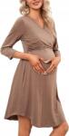  Elasztikus Kényelmes Hosszú Női Kismama Ruha Barna Színben L (5907348209674)