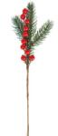  Crenguta brad artificial+bobite rosii pentru aranjamente florale (70624)