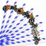  Papír Szívószál Szülinapi Dekoráció Motorkerékpár Motor Chopper 8 db (SŁOMKI LEGAL NR 13)