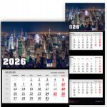  Háromrészes Naptár 2026 Fali Irodai Dekorációs Ajándék Divatos Stílus (KALENDARZ 2026 TRÓJDZIELNY MODNY BIUROWY STYL)