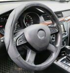 Autolife Műbőr kormányvédő 38cm fekete 2394BK (2394BK)