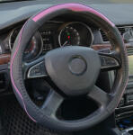 Autolife Univerzális kormányvédő 38cm fekete-pink 2396P (2396P) - akcio-shop