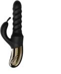 Passion Labs Vibrator Swirl Rabbit, 5 Moduri de Impingere si Rasucire, 8 Moduri Vibratii, Silicon, USB, Negru, 25.7 cm, Passion Labs Vibrator