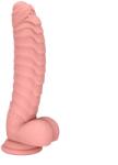 Mokko Toys Dildo Ribbed cu Ventuza, Silicon Lichid, Natural, 22.5 cm, Mokko Toys Dildo