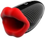 Passion Labs Masturbator Red Lips, Display LCD, 9 Moduri Vibratii, 9 Moduri Tapare, Silicon, USB, Negru/Rosu, 18 cm, Passion Labs