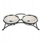 TRIXIE Kerámia tál szett állványon Eat on Feet 0.6 l/o 15 cm fehér-fekete (24641)