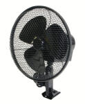 LAMPA VENTILLÁTOR, Ventilátor 12 V OSZCILLÁLÓ 15CM Fekete (6453)