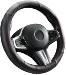 Autolife DW-5055R Valódi bőr kormányvédő szellőző lyukacsos Piros varrásos mintával (00962) - akcio-shop