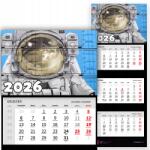  Háromrészes Naptár 2026 Irodai Űr Űrhajós Stílus Csillag Minták (KALENDARZ KOSMOS ASTRONAUTA STYL GWIAZDY WZ)