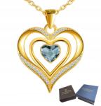 Mennica Świdnicka Nyaklánc Arany Ezüst 925 Medál Szív Strassz Női