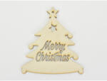  Natúr fa -"Merry Christmas" fenyőfa 13, 5x15cm - papelito