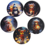  Nyomtatott fa tábla - Téli kisállatok 5db/csomag - papelito