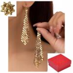  Aranyozott női lógó fülbevaló, arany színű ékszer nőknek, ajándék