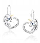 Sentiell Fülbevaló pr 925 unikornis szív strasszokkal Fehér (Z1728DGR_WBL)