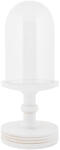 Clayre & Eef Platou decorativ sticla lemn alb Ø 17x40 cm (6GL5060W) Tava
