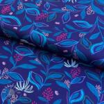  Pamutvászon Leaves cobalt digital print