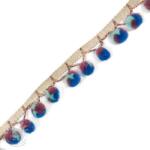  Pom-pom szalag AFRICA mint cobalt