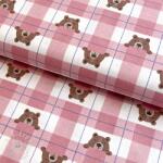  Pamutvászon FLANNEL Bear check light pink