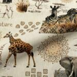  Dekorációs anyag premium Linenlook Wildlife Safari Trip digital print