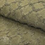  Pamutvászon lenvászonnal Vintage Fringe Diamonds army