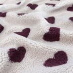  Kabát anyag TEDDY JACQUARD Hearts rouge
