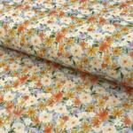  Viszkóz lenvászonnal CREPE Flowers yellow digital print