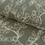  Dupla géz/muszlin EMBROIDERY Climbing flowers pickle