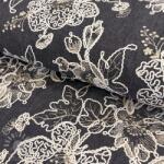  Pamutvászon JEANS EMBROIDERY Bouquet black