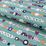  Pamutvászon Love dream light petrol