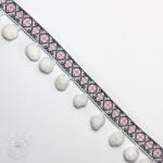  Pom-pom szalag JACQUARD white