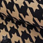  Kabát anyag TEDDY JACQUARD PIED DE POULE camel