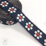  Szalag Jeans flowers red