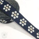  Szalag Jeans flowers beige