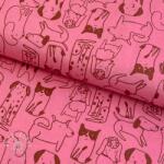  Pamutvászon FLANNEL Dogs pink