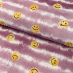  Dupla géz/muszlin Happy faces blush digital print