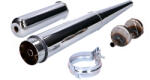 Motomotors Kipufogó króm 28mm kúp ellenkúppal perforált Simson S50, S51, S53, S70, S83, KR51/2, S53, S70, S83, KR51/2 Motomotors Kipufogó és alkatrészei Kipufogó Mofa kipufogó