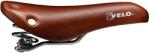 Velo kerékpár nyereg rugóval, barna bőr+szegecs VELO Bicikli alkatrészek Kerékpár alkatrészek Kerékpár nyergek