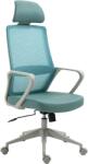 Kring Cloud ergonomikus irodai szék, hálós háttámla, karcálló PU, 4D kartámasz, állítható magasságú, dönthető háttámla, világoskék (8325H)