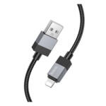 hoco. X110 USB-A - Lightning szövet borítású adat- és töltőkábel 1m fekete (X110_USB_L_B)